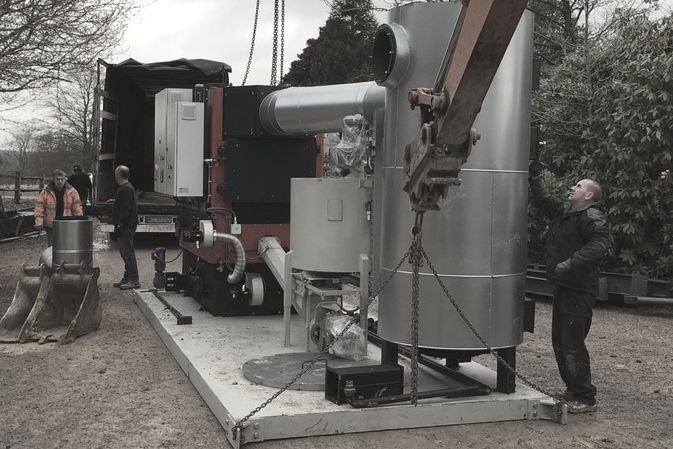 Biomass boiler.